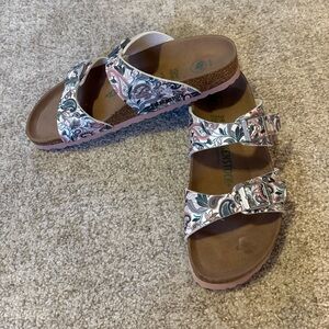 Birkenstock Sydney Vegan Light Rose Paisley Sandals Size 39